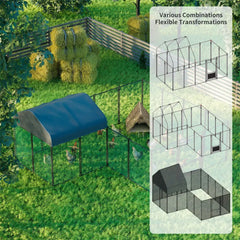Extra Large Green Chicken Coop Cage Run Rabbit Hutch Walk In Hen Enclosure 300x400x270cm