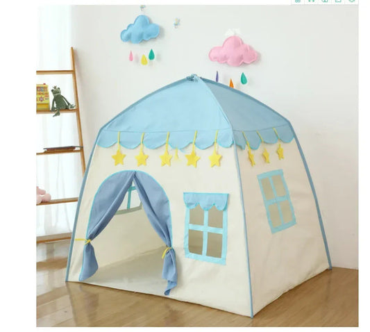 130CM Portable Kids Castle Tent Large Blue