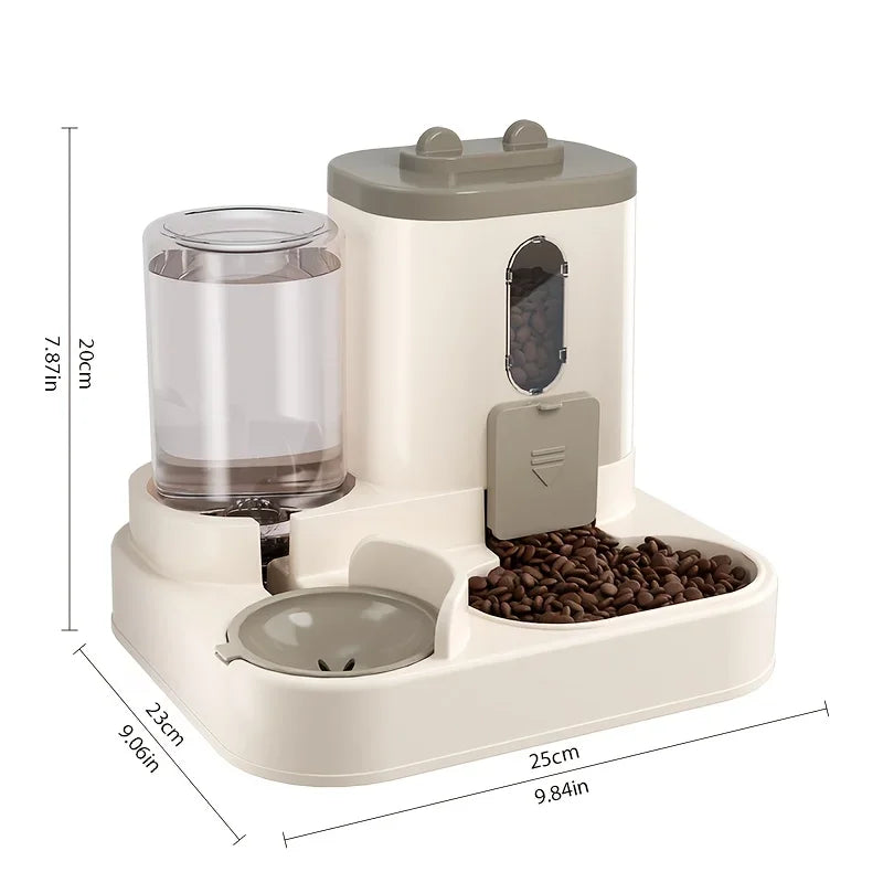 2-in-1 Automatic Cat Food & Water Dispenser