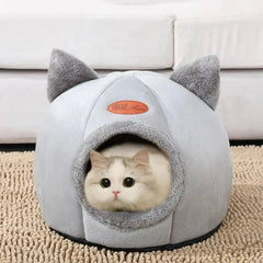 2024 Cat House Bed Soft Washable Grey 36cm