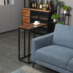 C-Shaped Sofa Side End Table Metal Frame Laptop Tray - All Family