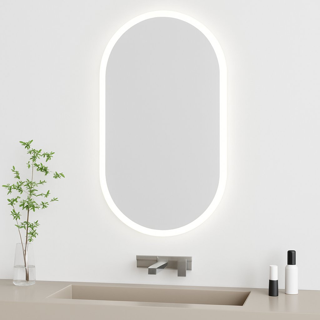 1000x500mm LED Bathroom Mirror Oval Anti-Fog Dimmable Wall Mount