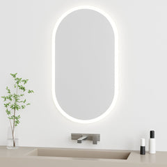 1000x500mm LED Bathroom Mirror Oval Anti-Fog Dimmable Wall Mount