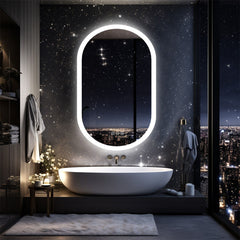 1000x500mm LED Bathroom Mirror Oval Anti-Fog Dimmable Wall Mount