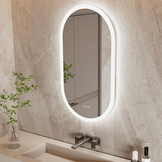 120x60cm LED Bathroom Mirror Oval Anti-Fog Dimmable Wall Mount