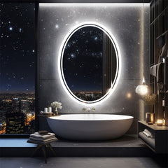 600x800mm LED Bathroom Mirror Oval Anti-Fog Dimmable