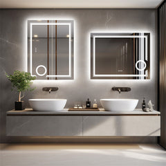 600x800mm LED Bathroom Mirror Anti-fog Illuminated Shatterproof