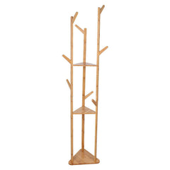 Bamboo Coat Rack Stand with Umbrella Holder - Hanging Storage