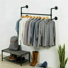 Iron Wall Mounted Clothes Rack Garment Display