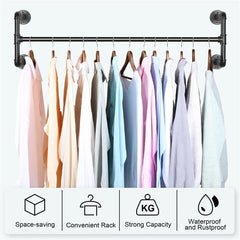 Iron Wall Mounted Clothes Rack Garment Display