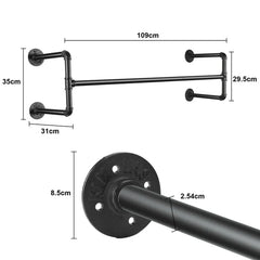 Iron Wall Mounted Clothes Rack Garment Display