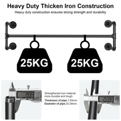 Iron Wall Mounted Clothes Rack with Shelf Garment Display