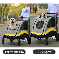 XL Dog Stroller Pet Pushchair Foldable Travel Cart