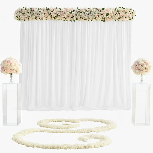 3x6m White Stage Curtain Backdrop