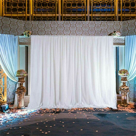 3x6m White Stage Curtain Backdrop