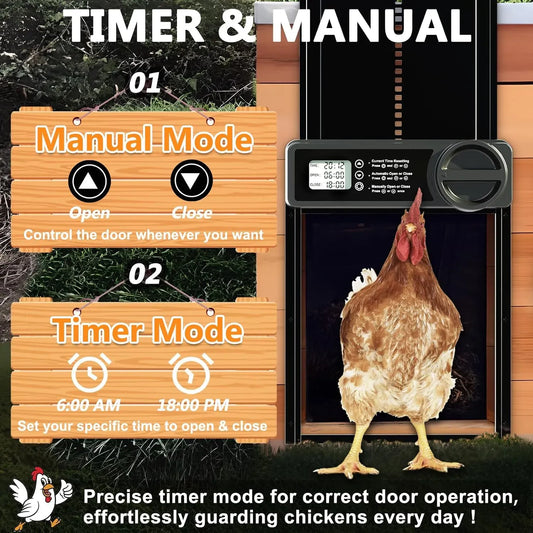 Automatic Chicken Coop Door Opener with Gate Light Sensor Remote