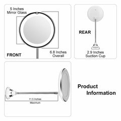 10X LED Magnifying Makeup Mirror 360° Rotation