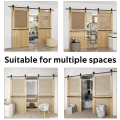 Sliding Barn Door Hardware Kit Heavy Duty Rust Resistant 2M