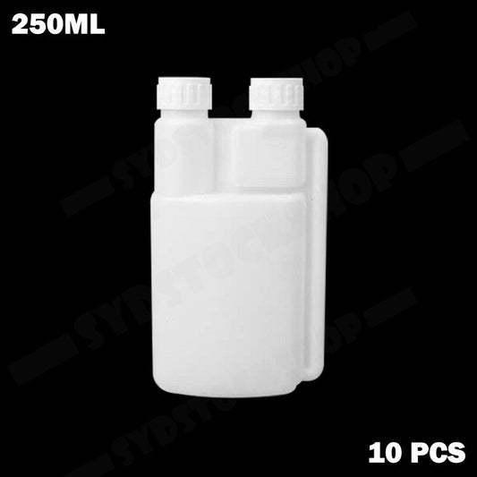 10-Pack 250ml Plastic Twin Chamber Bottles, Tamper Evident Cap