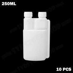 10-Pack 250ml Plastic Twin Chamber Bottles, Tamper Evident Cap