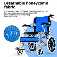 16 Lightweight Foldable Wheelchair Flat-Free Tires Handbrakes