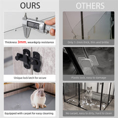 Large Dog Indoor Whelping Box, Tempered Glass & MDF