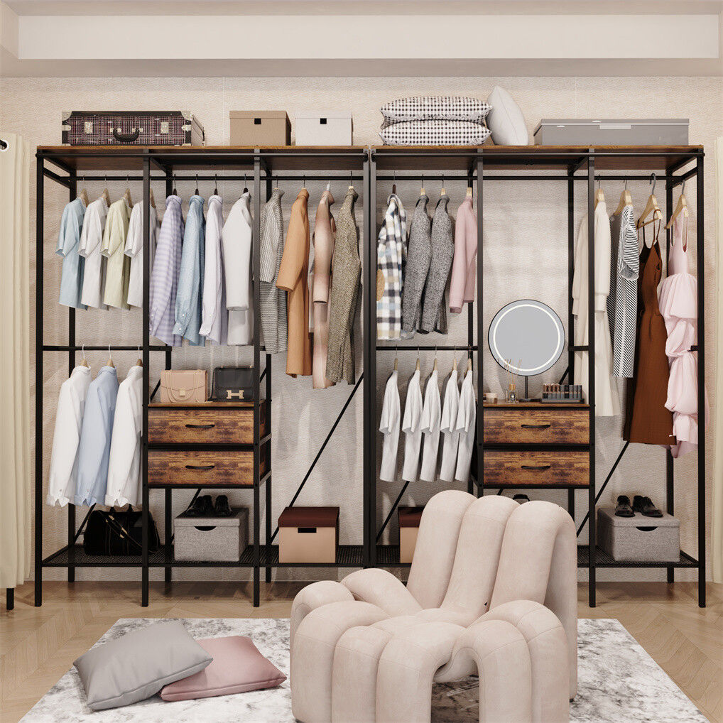 XXL Heavy Duty Wardrobe Closet w/ Shelf, Drawer & Rack – Yarra Supply