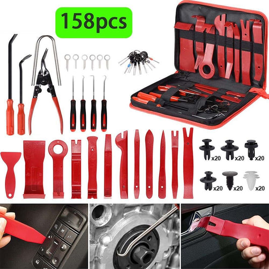 158pcs Car Trim Removal Tool Set Pry Bar Panel Door Interior Kit