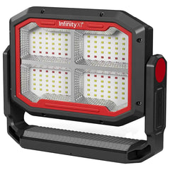 Black Dual Powered Solar Work Light 3000 Lumen with Adjustable Kelvin Settings