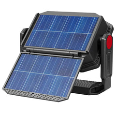 Black Dual Powered Solar Work Light 3000 Lumen with Adjustable Kelvin Settings