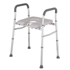 White Heavy Duty Bedside Commode, Raised Toilet Seat, Shower Chair, Adjustable Height 75.5-88cm