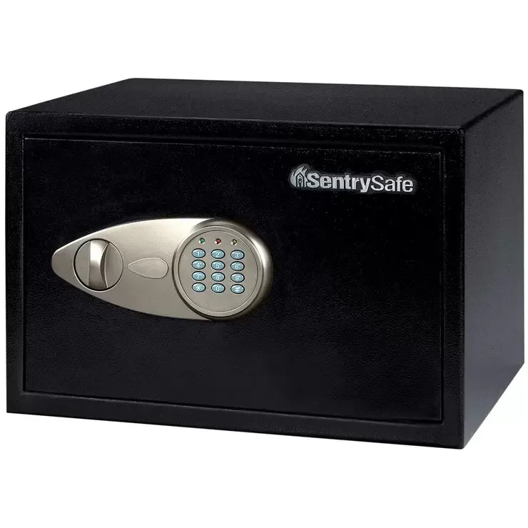 Black Digital Security Safe 16.4L with Solid Steel Construction and Carpet Interior