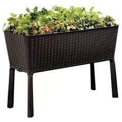 Dark Brown Easy Grow Planter Bed Brown with Water Gauge and Drainage System
