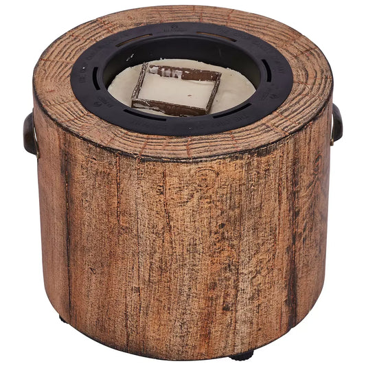 Wood Grain Eco Fuego Wood Fire Pit with 8 Hour Candle - No Smoke, 90% Less CO2