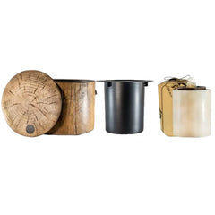 Wood Grain Eco Fuego Wood Fire Pit with 8 Hour Candle - No Smoke, 90% Less CO2
