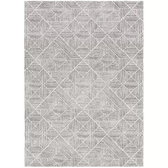 Oasis 457 Silver Rug 290x200cm - Bohemian Tribal Style, Easy to Clean Polypropylene