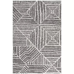 Oasis 457 Silver Rug 290x200cm - Bohemian Tribal Style, Easy to Clean Polypropylene