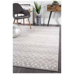 Silver Oasis Rug 230 x 160cm - Bohemian Tribal Design, Easy to Clean Polypropylene