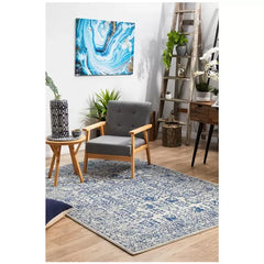 Evoke 256 Blue Indoor Rug 400x300cm - Soft Heat-Set Polypropylene