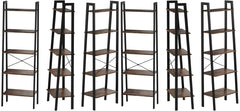 5 Tiers A-shaped Ladder Storage Shelf, Rustic, Brown
