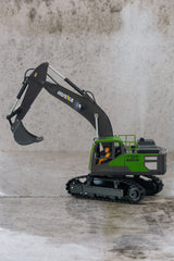 1:18 Scale 13-Channel Alloy Remote Control Excavator Construction Vehicle with Lights, Sound and Steam