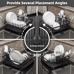 Steel Frame Dish Drying Rack Durable Steel Frame, Removable Utensil Holder, Compact Size for Small Kitchens & Apartments