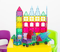 120 Pcs non-toxic STEM Educational, Durable Magnetic Tiles/Puzzle with Storage Bag