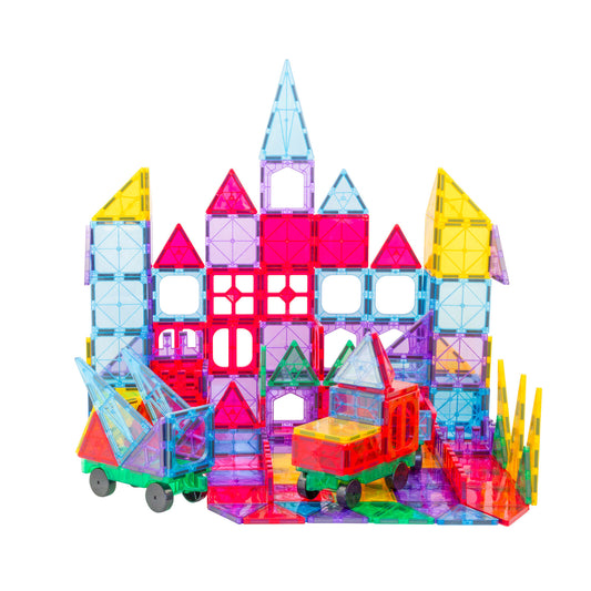 200 Pcs non-toxic STEM Educational, Durable Magnetic Tiles/Puzzle with Storage Bag