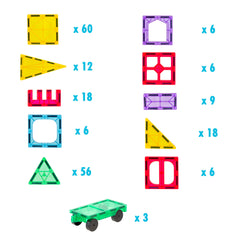 200 Pcs non-toxic STEM Educational, Durable Magnetic Tiles/Puzzle with Storage Bag