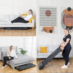 2HP Walking Pad Treadmill w/ Remote, Foldable Handrail, and Tablet Holder