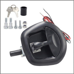 2PCS Black Central Locking T Handle Whale Tail Lock Folding Trailer Ute Canopy