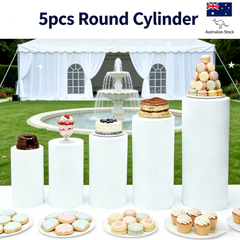 5pcs Metal Round Plinth Cylinder Pedestal Stand Wedding Decoration Cake Flower