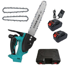 12"inch Cordless Electric Chainsaw + 2 Battery 2 Chain Brushless Wood Cutter Saw