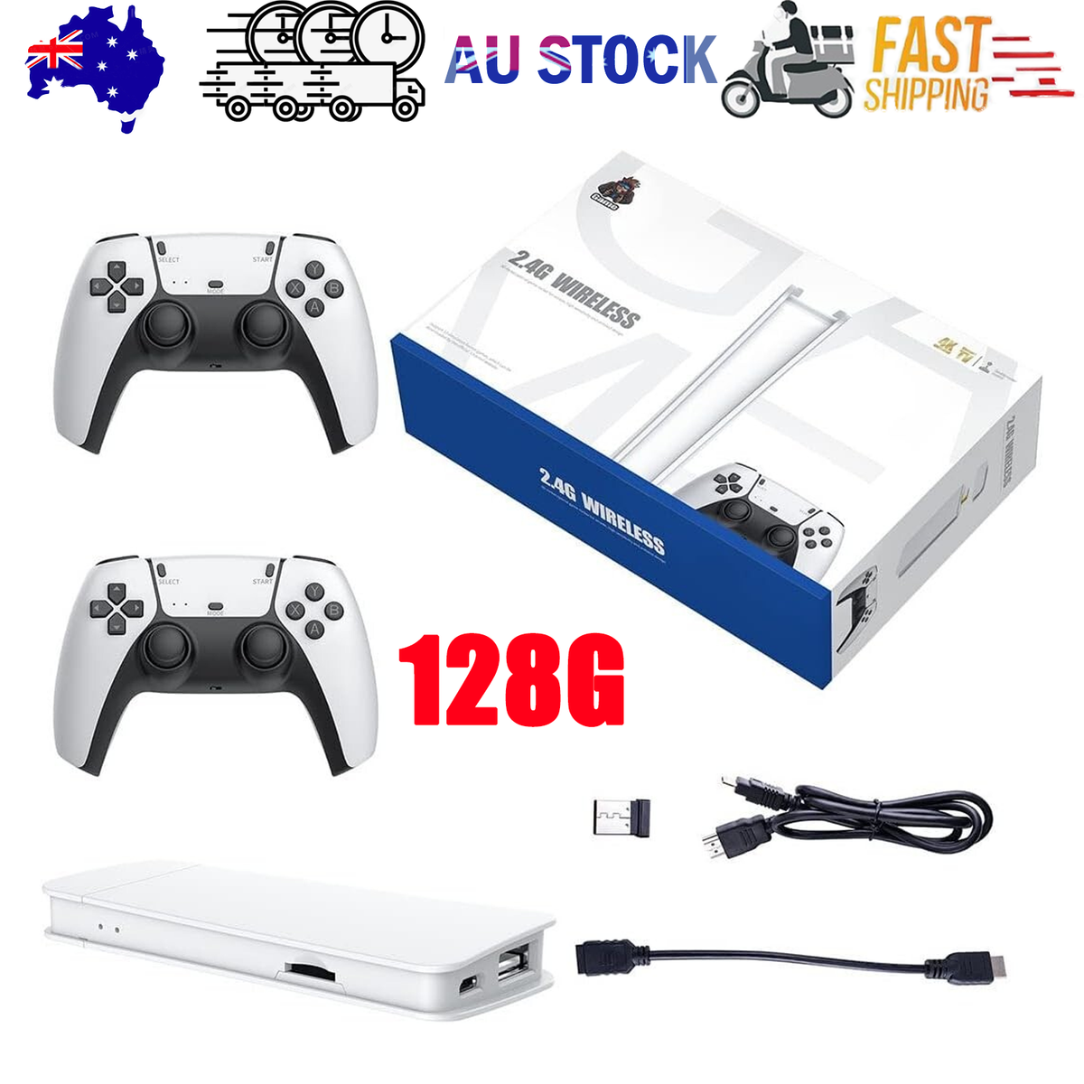 M15 40000+4K HDMI TV Video Game Stick Retro Gaming Console 2 Wireless Controller
